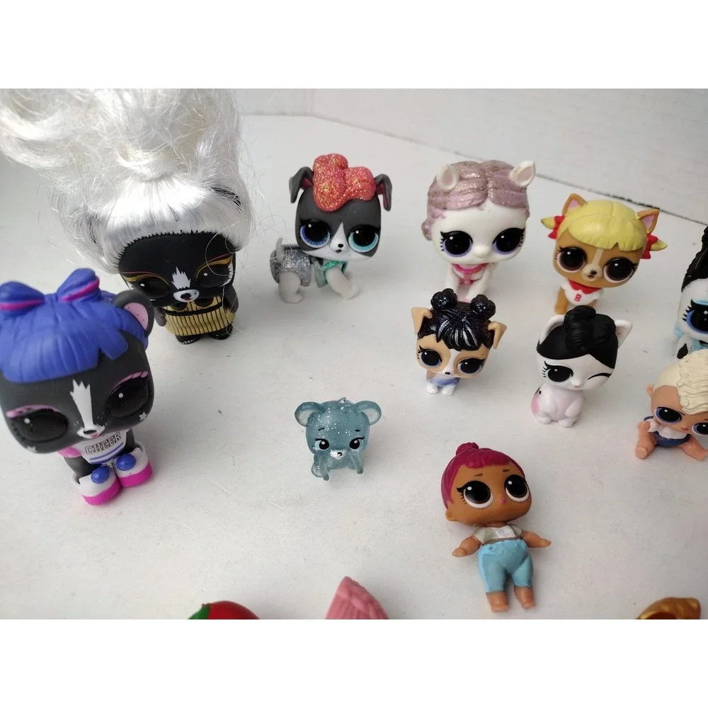 Lot Of 9 Lol Surprise Pets And Tot Dolls Skunk Jive Stardust Ra Ra Accessories